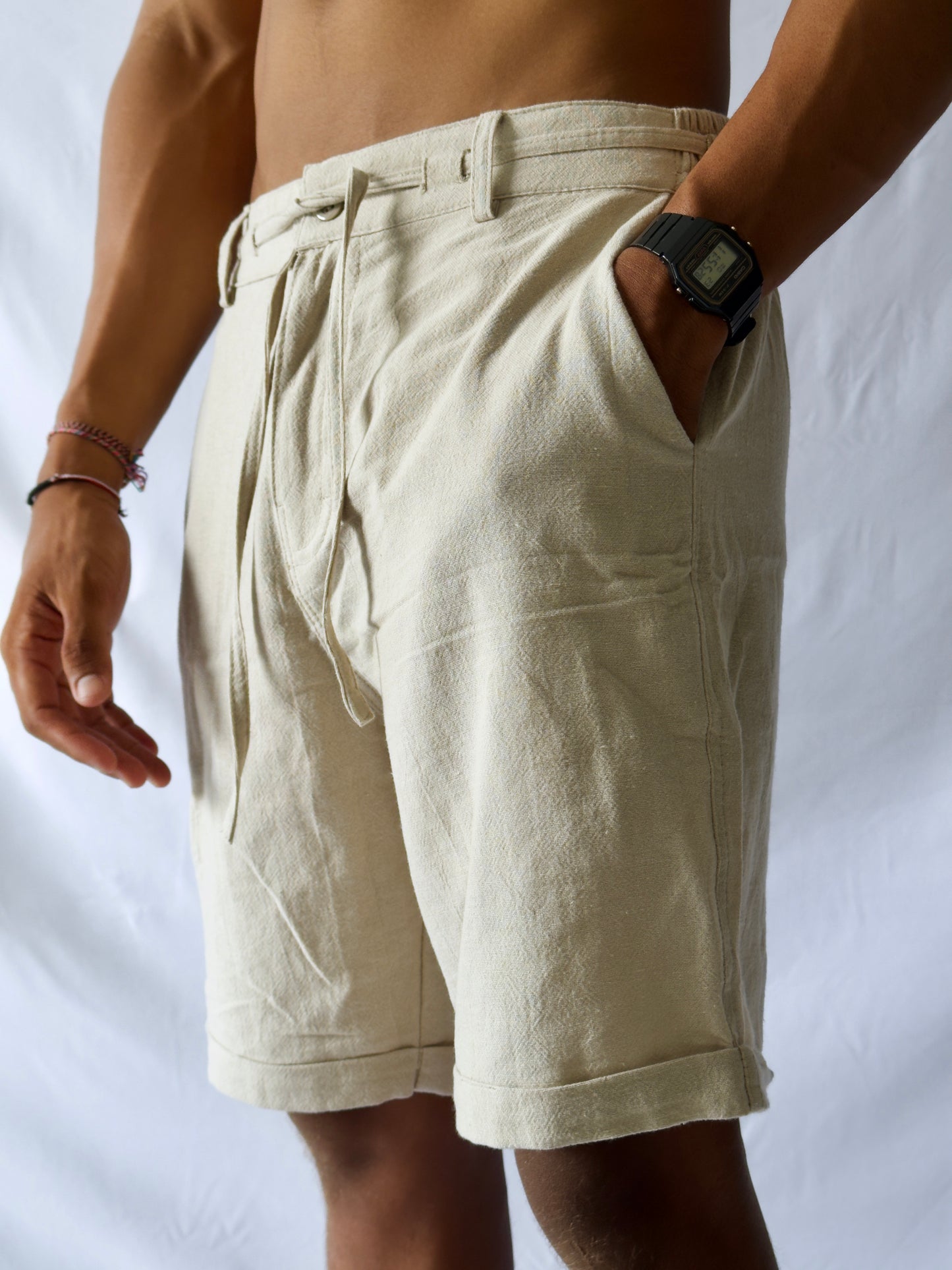 Sand short linen shorts from Alyla Linen Cottonello Collection