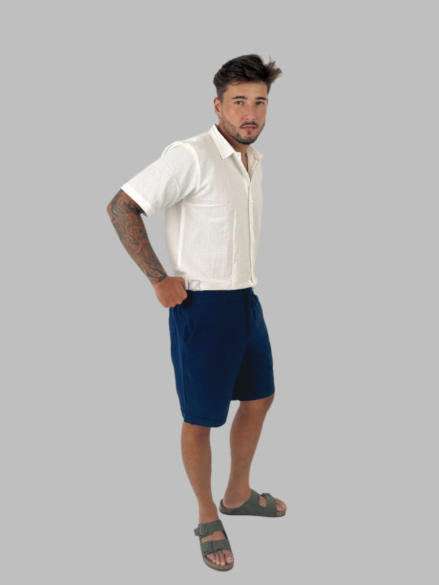 Alyla Linen Short by Cottonello - Men's Linen Shorts