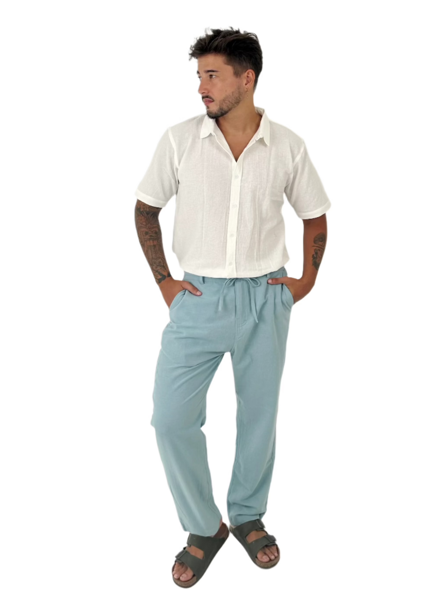 Ahimsa Linen Long Pants by Cottonello - Men's Linen Long Pants