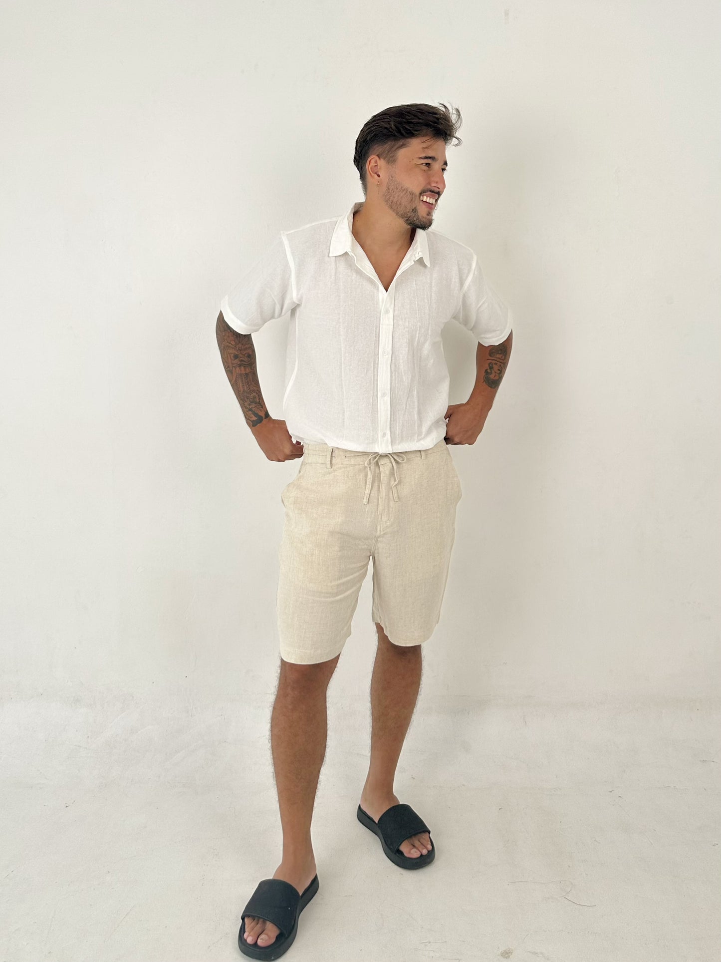 Asoka Linen Viscose Short By Cottonello - Men's Linen Short