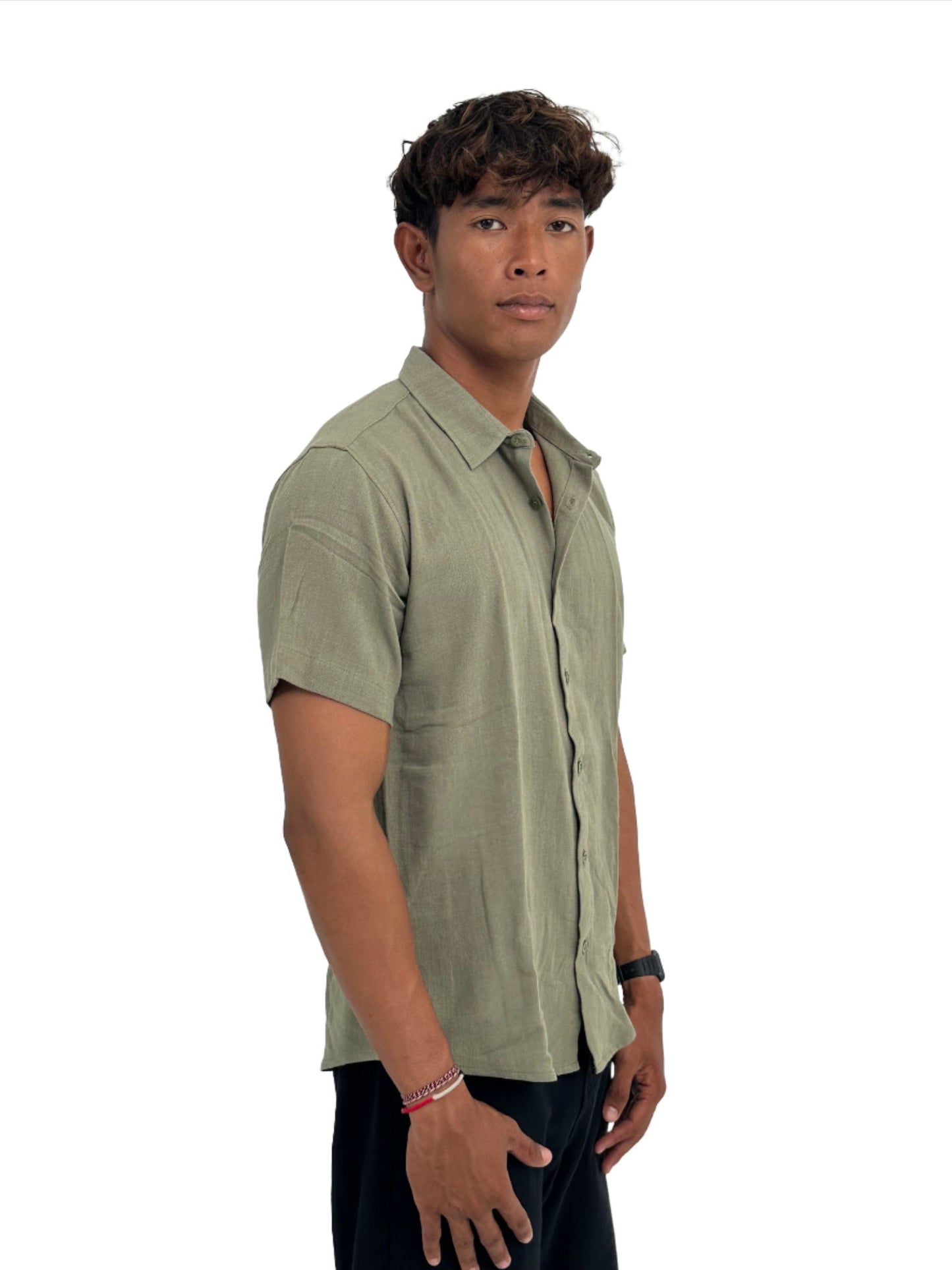 Asoka Linen Shirt by Cottonello - Men's Linen Shirt Short Sleeve