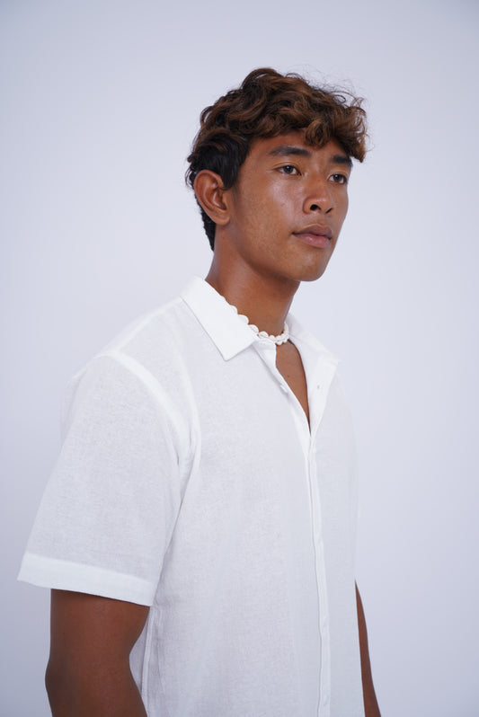 Aaman Linen Shirt by Cottonello - Men's Linen Shirt Short Sleeve