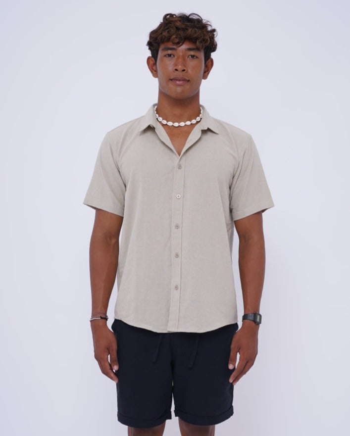 Aaman Linen Shirt by Cottonello - Men's Linen Shirt Short Sleeve